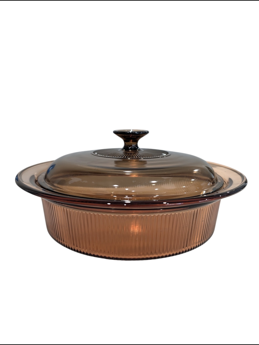 Vintage Vision Corning Ware USA V-33-B 2.5 Qt Amber Glass Cook Wear With Lid